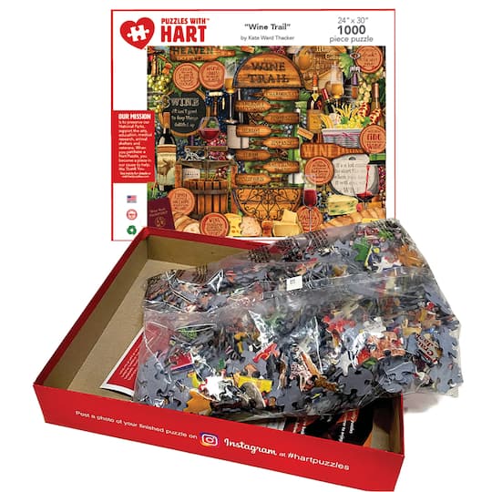 Hart Puzzles Wine Trail by Kate Ward Thacker 1,000 Piece Jigsaw Puzzle